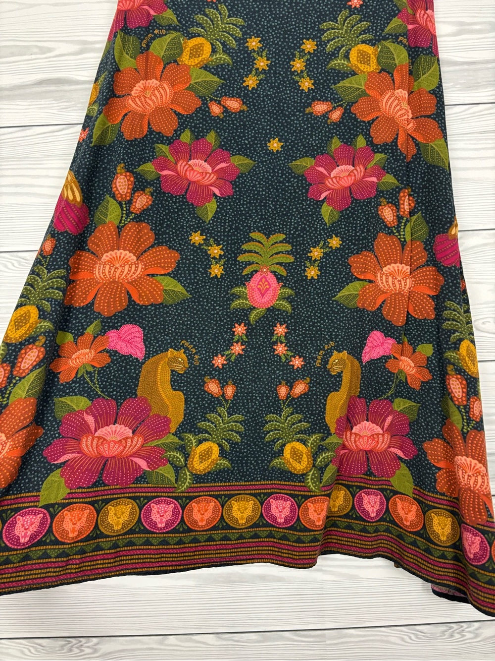 FARM Rio for Anthropologie Satin Slip Midi Skirt size medium - Picture 3 of 9